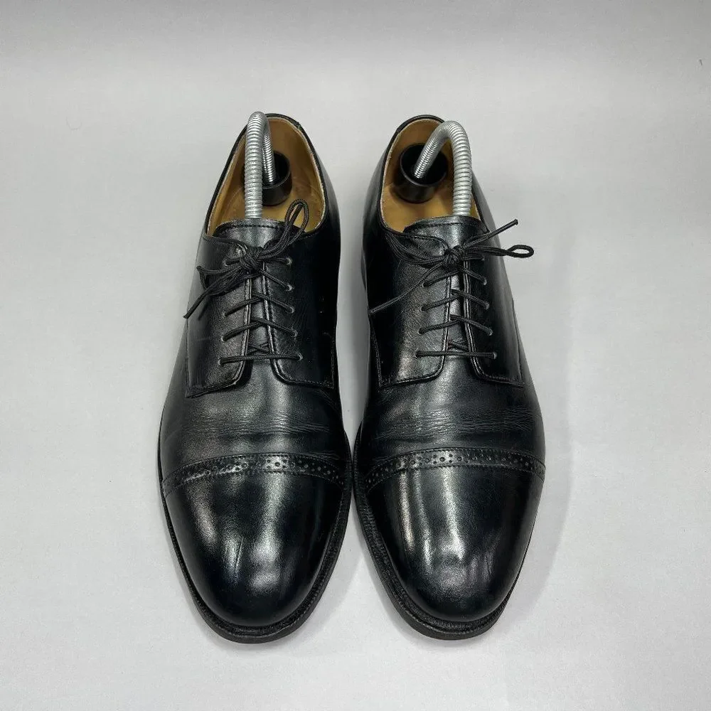 Johnston & Murphy Men's Size 8‎ Black Leather Cap Toe Dress Shoes
